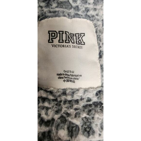 Victoria's Secret Fleece Gray Open Hooded Jacket Size 0/S - Picture 8 of 8